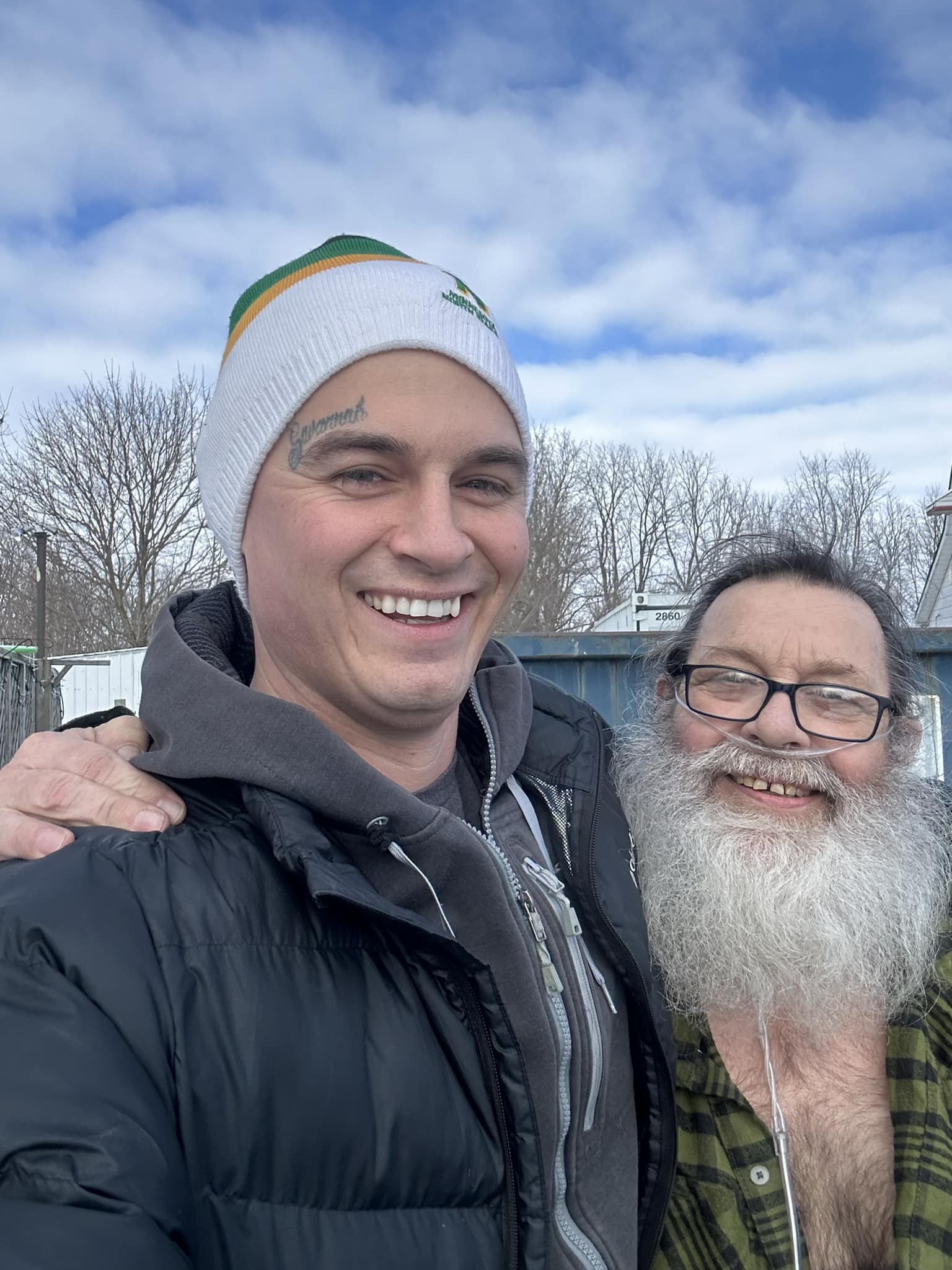 Mike with a happy homeowner after purchasing their property